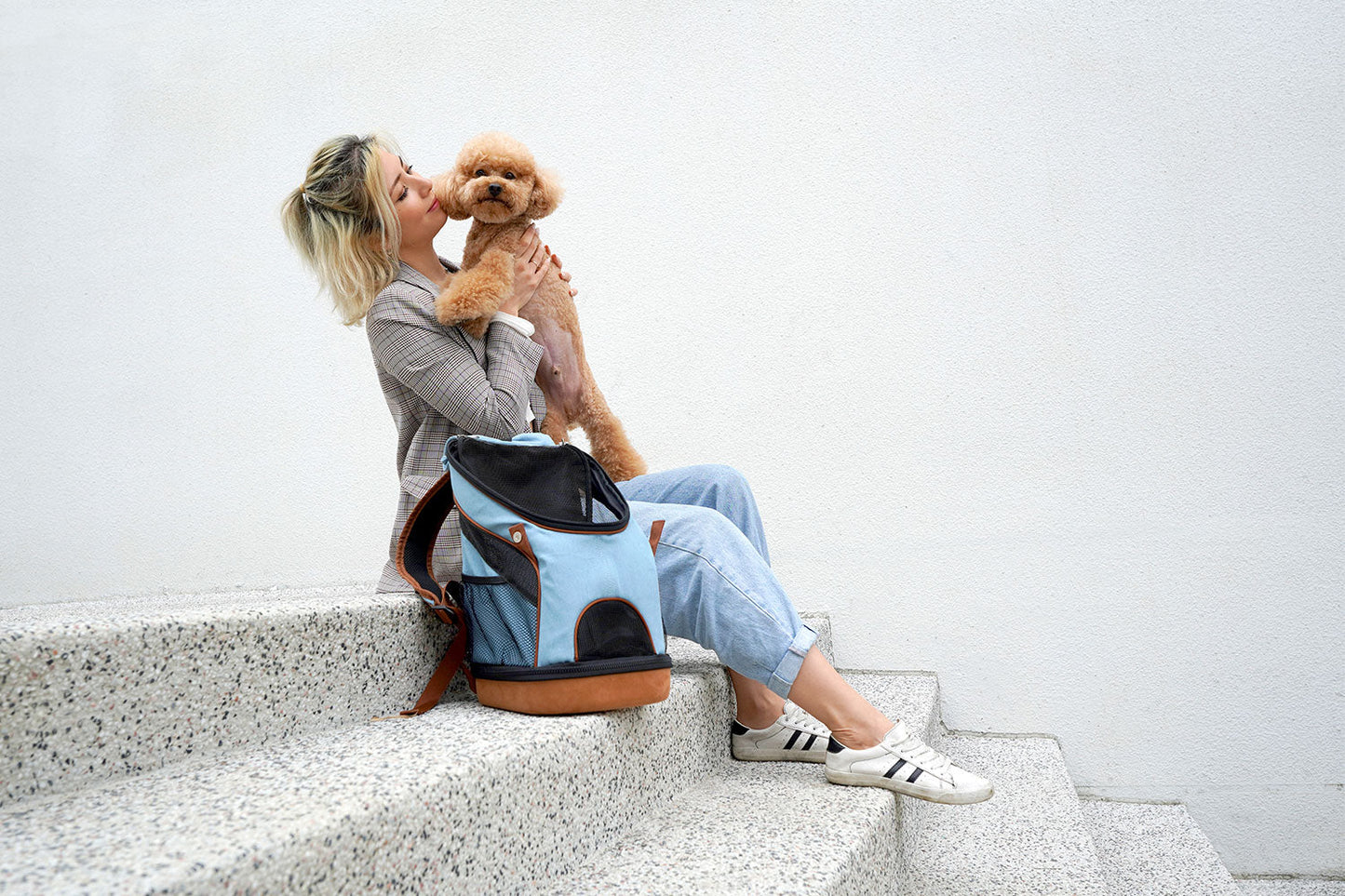Denim Fun Lightweight Pet Backpack-1