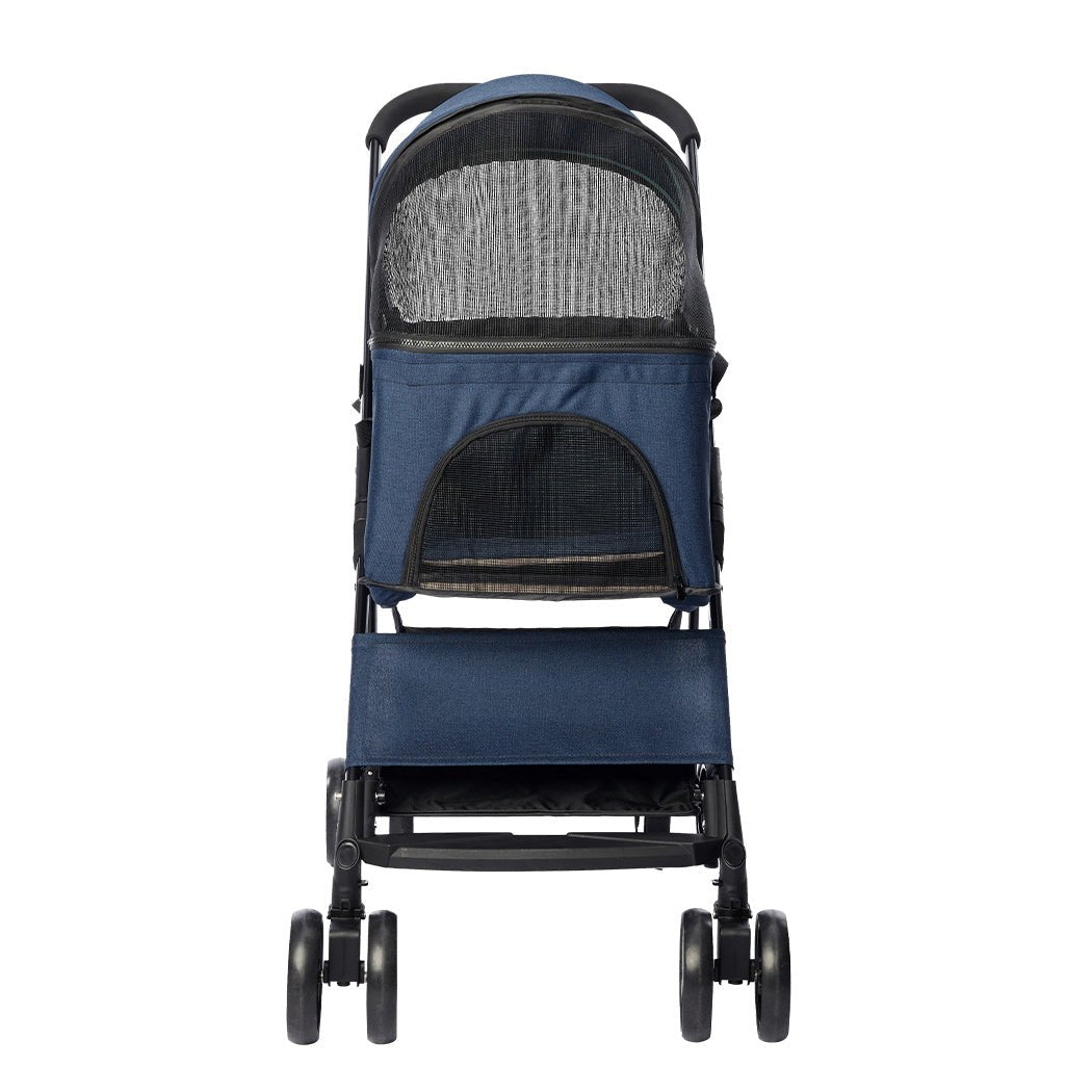 Large Travel Foldable Pushchair Pet Stroller 3 in 1 - Blue-1