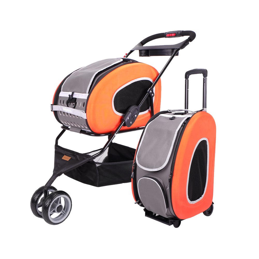 Ibiyaya 5-in-1 Combo Pet Carrier & Stroller - Chocolate-7